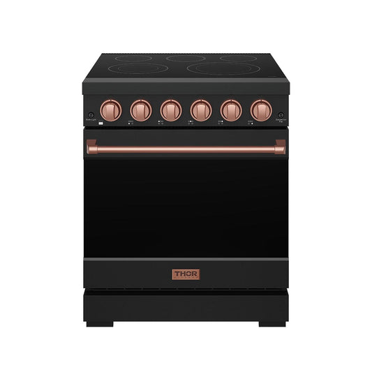 Thor Kitchen RSE30PBRSG 30 Inch Professional Electric Range With Precision Knob Control In Black And Rose Gold Gordon Ramsay Series