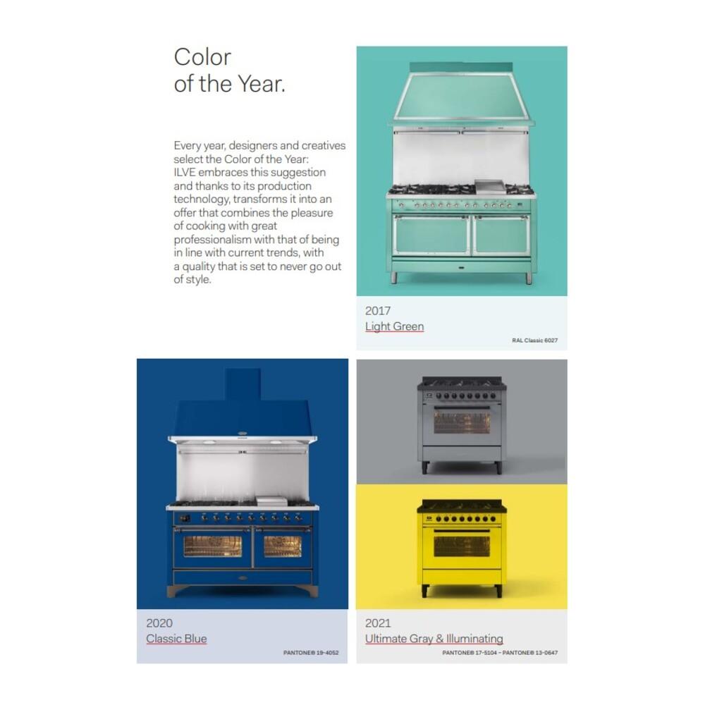 Ilve UN36FQNMPRAG Ilve Un36Fqnmprag Nostalgie Ii Noblesse 36" Dual Fuel Range (Natural Gas, Solid Door, Ral, Brass)