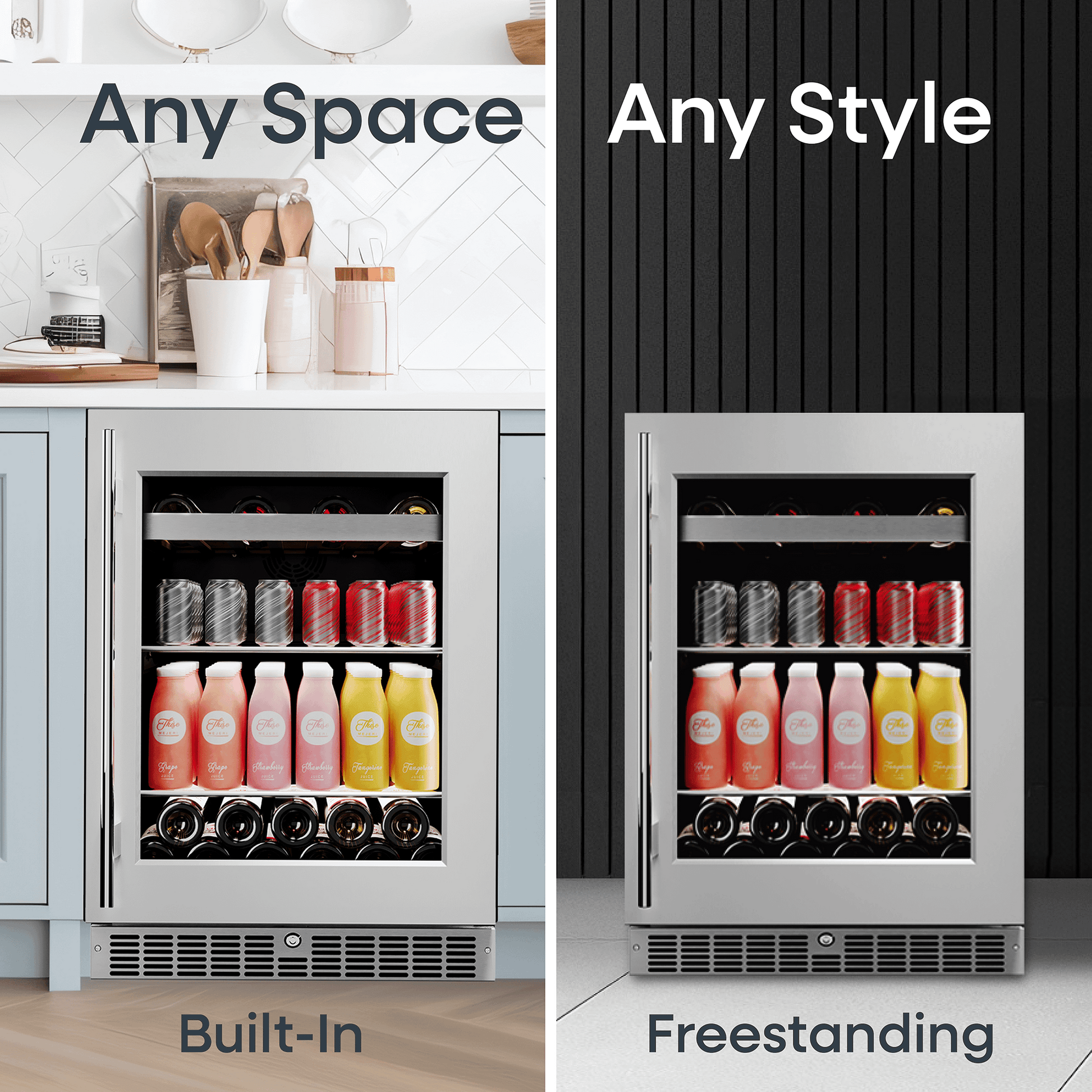 Element Appliance EBS24BES Cellara By Element 24 In., 7 Bottle And 115 Can Single Zone Wine And Beverage Cooler - Ebs24Bes