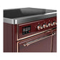 Ilve UMDIB40QNR3BUP Ilve Umdib40Qnr3Bup Majestic Iii 40 Inch Induction Range With 6 Elements, 3.82 Cu. Ft. Total Oven Capacity (Solid Door, Burgundy, Copper)