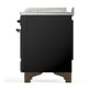 Ilve UM48FSNR3BKBLP Ilve Um48Fsnr3Bkblp Majestic Iii 48 Inch Dual Fuel Range With 5 Black Brass Burners, Griddle And French Top, Dual Function Burner Up To 25,000 Btu (Liquid Propane, Triple Glass Door, Glossy Black, Burnished)
