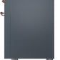 Ilve UPI366NMPBGP Nostalgie Ii 36 Inch Electric Freestanding Range In Blue Grey With Copper Trim