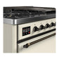 Ilve UM48FQNR3AWBLP Ilve Um48Fqnr3Awblp Majestic Iii 48 Inch Dual Fuel Range With 8 Burners And Griddle, Dual Function Burner Up To 25,000 Btu (Liquid Propane, Solid Door, Antique White, Burnished)