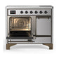 Ilve UMDIB40QNR3SSB Ilve Umdib40Qnr3Ssb Majestic Iii 40 Inch Induction Range With 6 Elements, 3.82 Cu. Ft. Total Oven Capacity (Solid Door, Stainless Steel, Burnished)