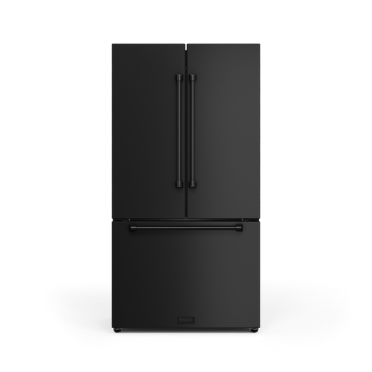 Thor Kitchen RF3621CTD00 36 Inch 20.3 Cu Ft French Door Counter Depth Refrigerator With Ice Maker In Black Gordon Ramsay Series - Rf3621Ctd00