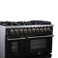 Forno FFSGS623948BLK Forno Massimo 48-Inch Black Freestanding Gas Range, 8 Burners, True Convection Oven
