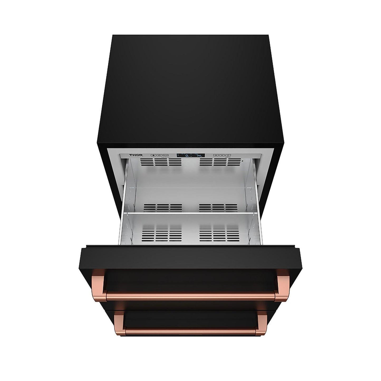 Thor Kitchen RZ24UBRSG 24 Inch Undercounter Built-In / Freestanding Drawer Freezer - Black/Rose Gold Gordon Ramsay Series