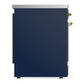 Ilve UMIB30QNR3MBG Ilve Umib30Qnr3Mbg Majestic Iii 30 Inch Induction Range With 4 Elements, 4 Cu. Ft. Oven Capacity (Solid Door, Midnight Blue, Brass)