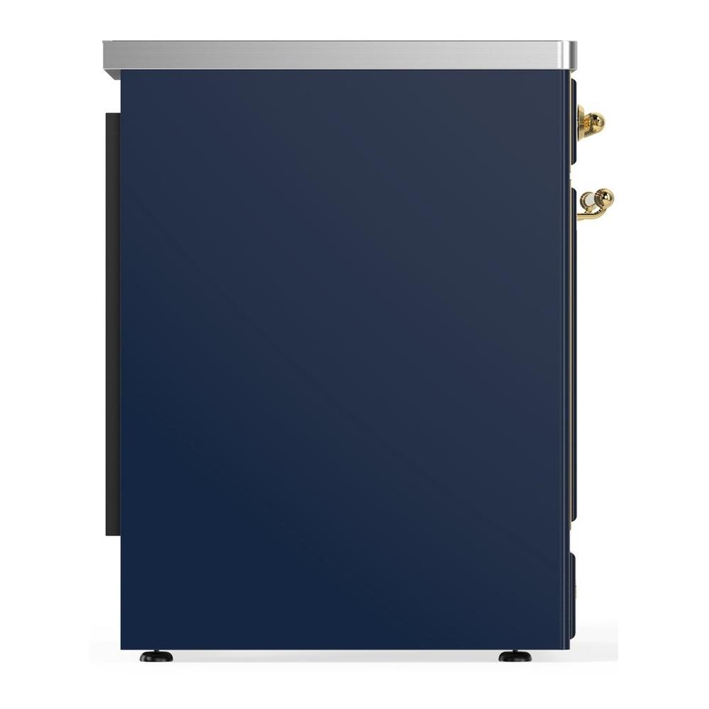Ilve UMIB30QNR3MBG Ilve Umib30Qnr3Mbg Majestic Iii 30 Inch Induction Range With 4 Elements, 4 Cu. Ft. Oven Capacity (Solid Door, Midnight Blue, Brass)