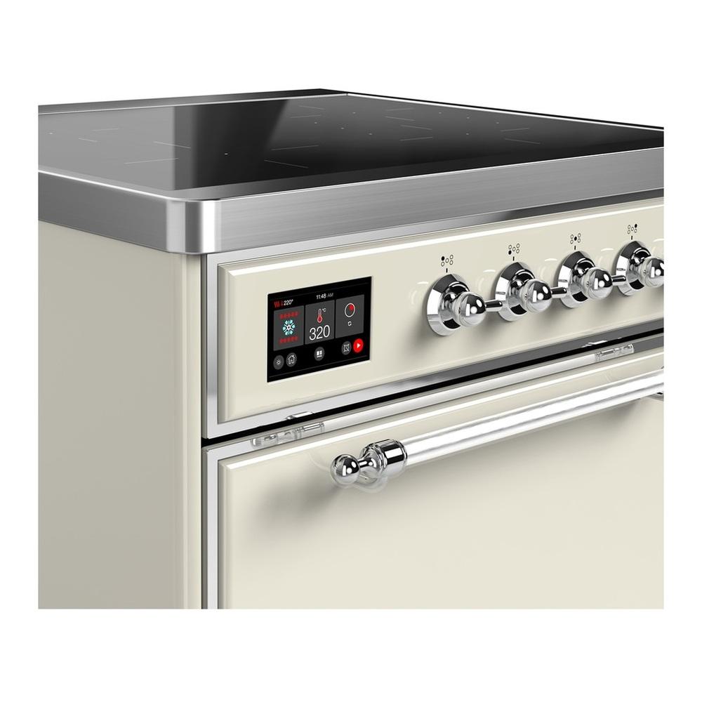 Ilve UMIB30QNR3AWC Ilve Umib30Qnr3Awc Majestic Iii 30 Inch Induction Range With 4 Elements, 4 Cu. Ft. Oven Capacity (Solid Door, Antique White, Chrome)