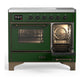 Ilve UMDIB40NR3EGB Ilve Umdib40Nr3Egb Majestic Iii 40 Inch Induction Range With 6 Elements, 3.82 Cu. Ft. Total Oven Capacity (Triple Glass Door, Emerald Green, Burnished)