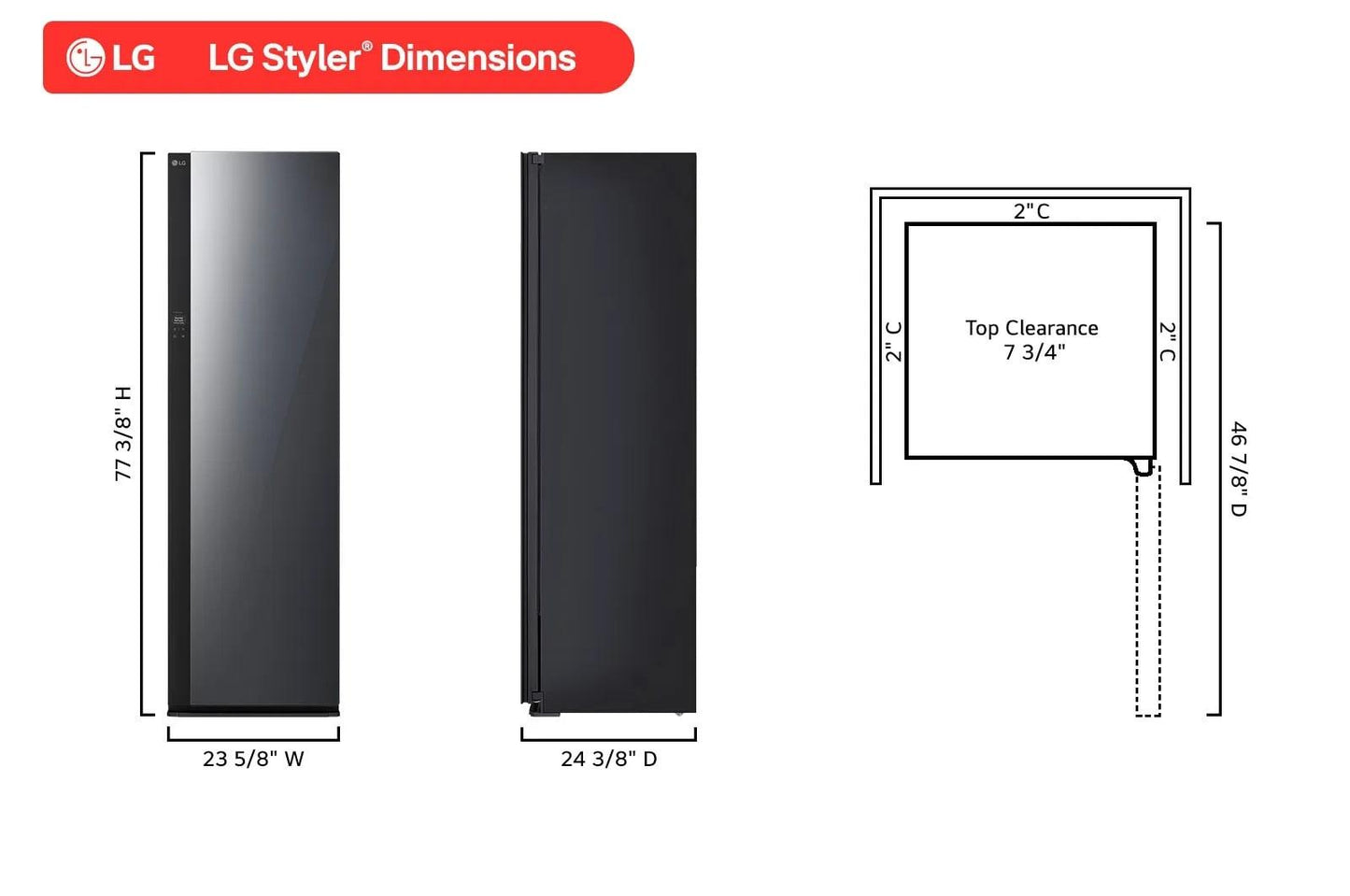 Lg SC5GMR80H Lg Styler® Smart Steam Closet With Dual Truesteam® Technology, Dynamic Movinghanger™ And Built-In Handysteamer™