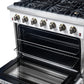Forno FFSGS624436WHT Forno Galiano 36-Inch Freestanding Gas Range In White With Antique Brass Design, 6 Burners, 83,000 Btu, 5.36 Cu.Ft. Convection Oven