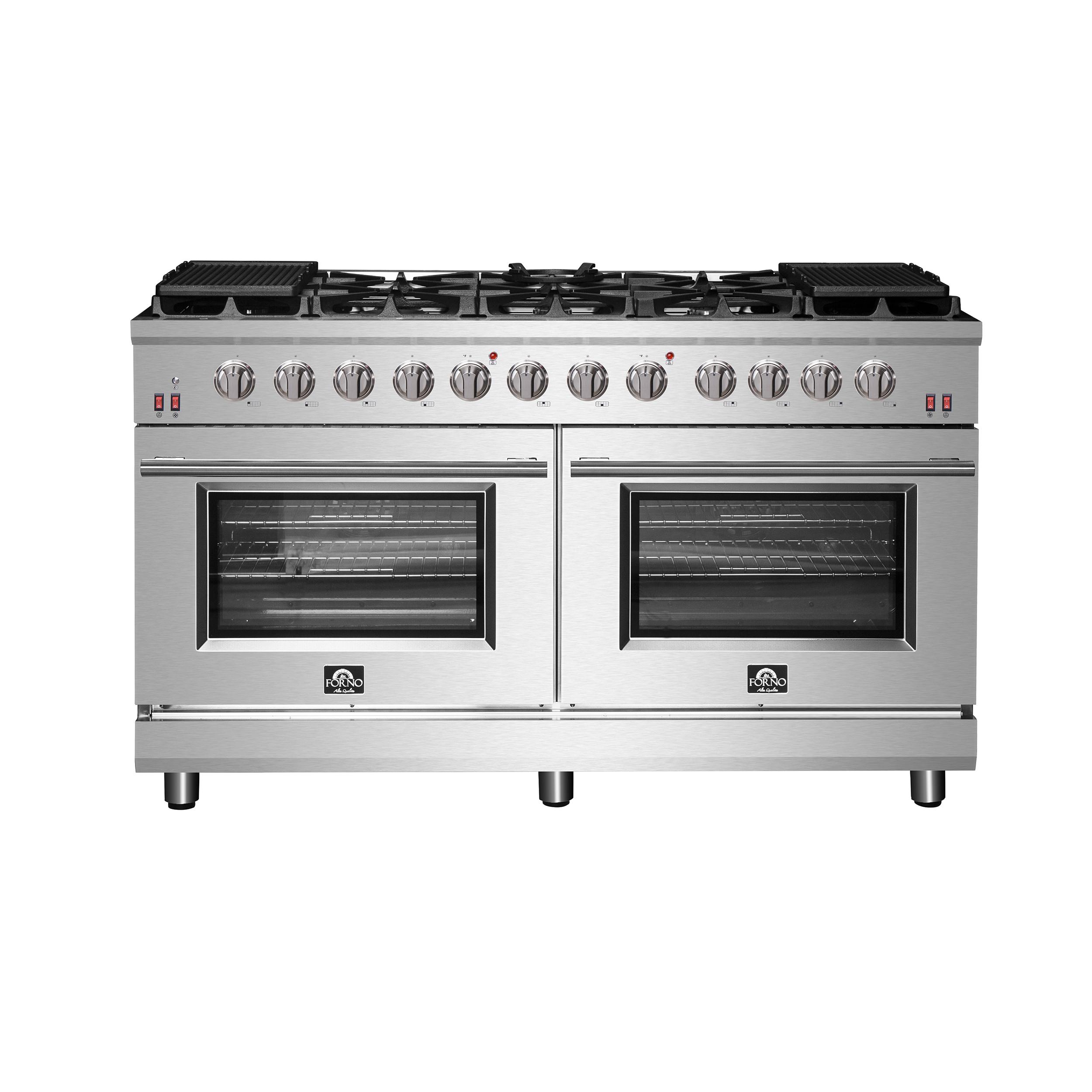 Forno FFSGS623960 Forno Massimo 60-Inch Freestanding Gas Range, 10 Burners, True Convection Oven