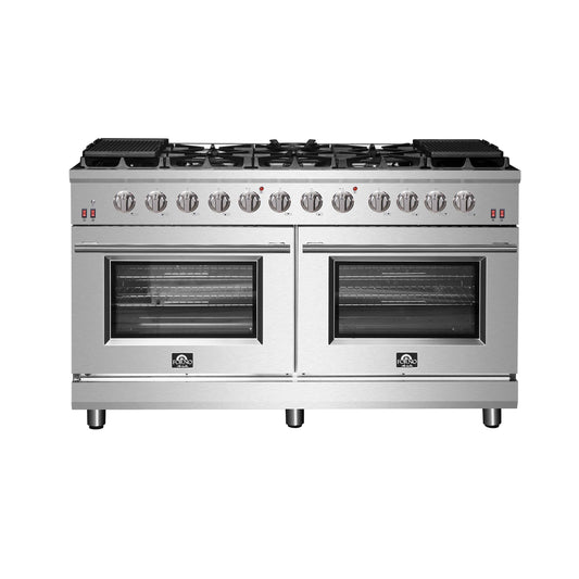 Forno FFSGS623960 Forno Massimo 60-Inch Freestanding Gas Range, 10 Burners, True Convection Oven