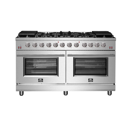 Forno FFSGS623960 Forno Massimo 60-Inch Freestanding Gas Range, 10 Burners, True Convection Oven