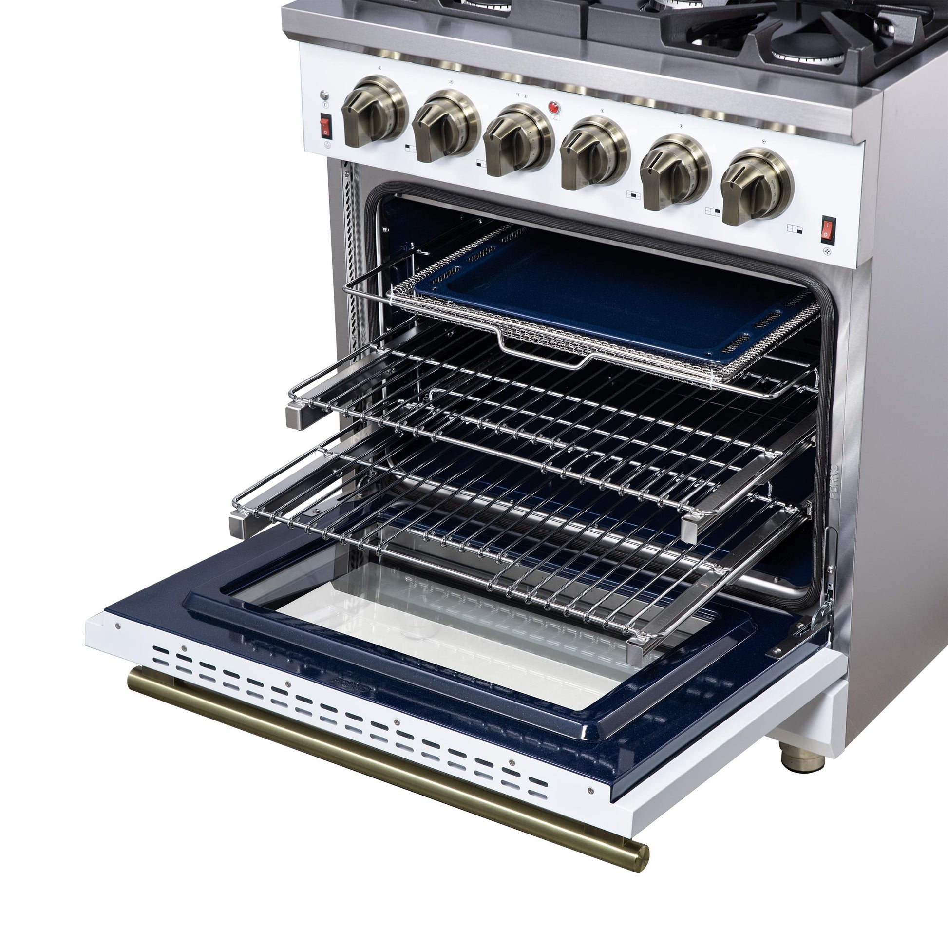 Forno FFSGS623930WHT Forno Massimo 30-Inch White Freestanding Gas Range, 5 Burners, True Convection Oven