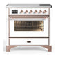 Ilve UMIB36NR3WHP Ilve Umib36Nr3Whp Majestic Iii 36 Inch Induction Range With 6 Elements, 3.5 Cu. Ft. Total Oven Capacity (Triple Glass Door, White, Copper)