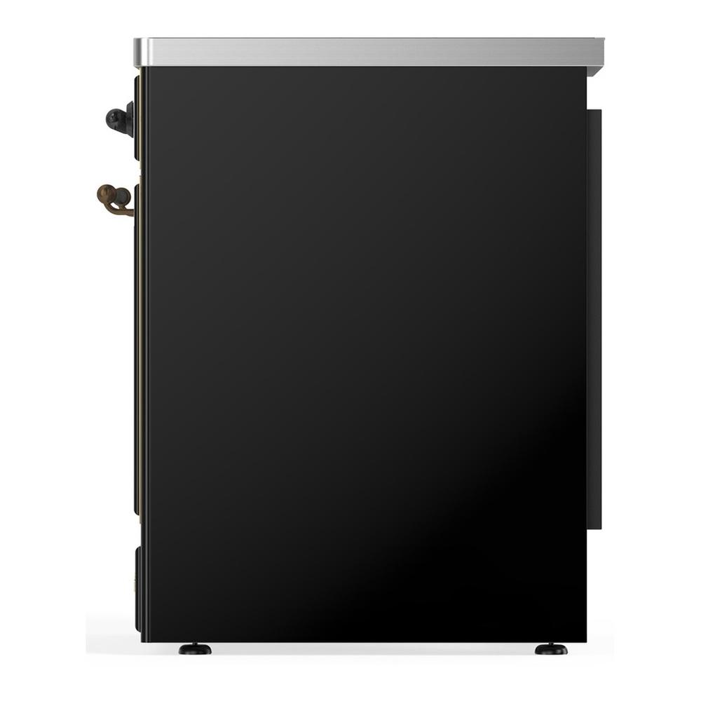 Ilve UMIB30QNR3BKB Ilve Umib30Qnr3Bkb Majestic Iii 30 Inch Induction Range With 4 Elements, 4 Cu. Ft. Oven Capacity (Solid Door, Glossy Black, Burnished)