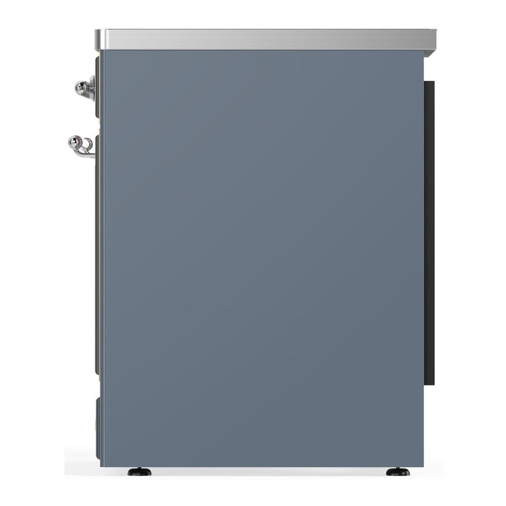 Ilve UMIB30NR3BGC Ilve Umib30Nr3Bgc Majestic Iii 30 Inch Induction Range With 4 Elements, 4 Cu. Ft. Oven Capacity (Triple Glass Door, Blue Grey, Chrome)