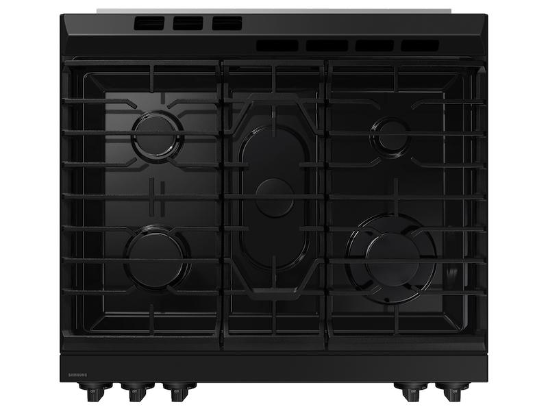 Samsung NSG6DG8100MT Bespoke 6.0 Cu. Ft. Smart Slide-In Gas Range With Precision Knobs In Matte Black Steel