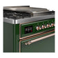 Ilve UM36FQNR3EGP Ilve Um36Fqnr3Egp Majestic Iii 36 Inch Dual Fuel Range With 6 Black Brass Burners And Griddle, Dual Function Burner Up To 25,000 Btu (Solid Door, Emerald Green, Copper, Natural Gas)