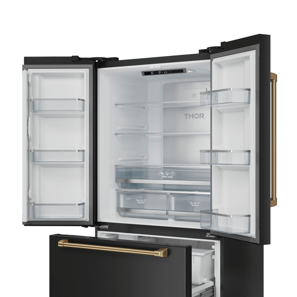 Thor Kitchen RF3621CTD00BRZ 36 Inch 20.3 Cu Ft French Door Counter Depth Refrigerator With Ice Maker In Black/Bronze Gordon Ramsay Series - Rf3621Ctd00-Brz