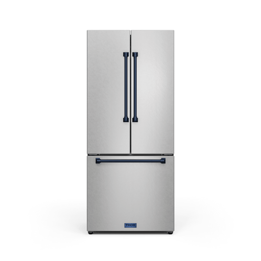 Thor Kitchen RF3017FFD99BLU 30 Inch 17.7 Cu Ft French Door Counter Depth Refrigerator With Ice Maker In Stainless Steel/Navy Blue Gordon Ramsay Series - Rf3017Ffd99-Blu