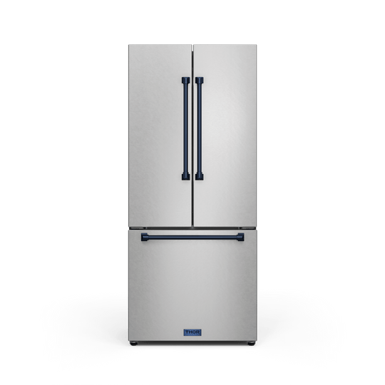 Thor Kitchen RF3017FFD99BLU 30 Inch 17.7 Cu Ft French Door Counter Depth Refrigerator With Ice Maker In Stainless Steel/Navy Blue Gordon Ramsay Series - Rf3017Ffd99-Blu