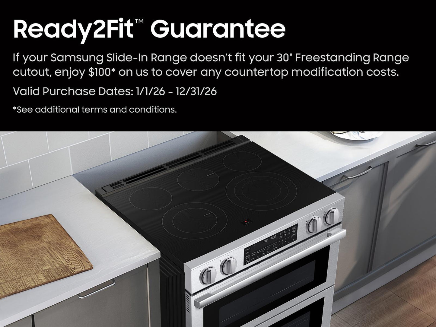Samsung NSE90H63DRAA Bespoke Smart Slide-In Electric Range Flex Duo™ Oven Pro Style Design Dual True Convection