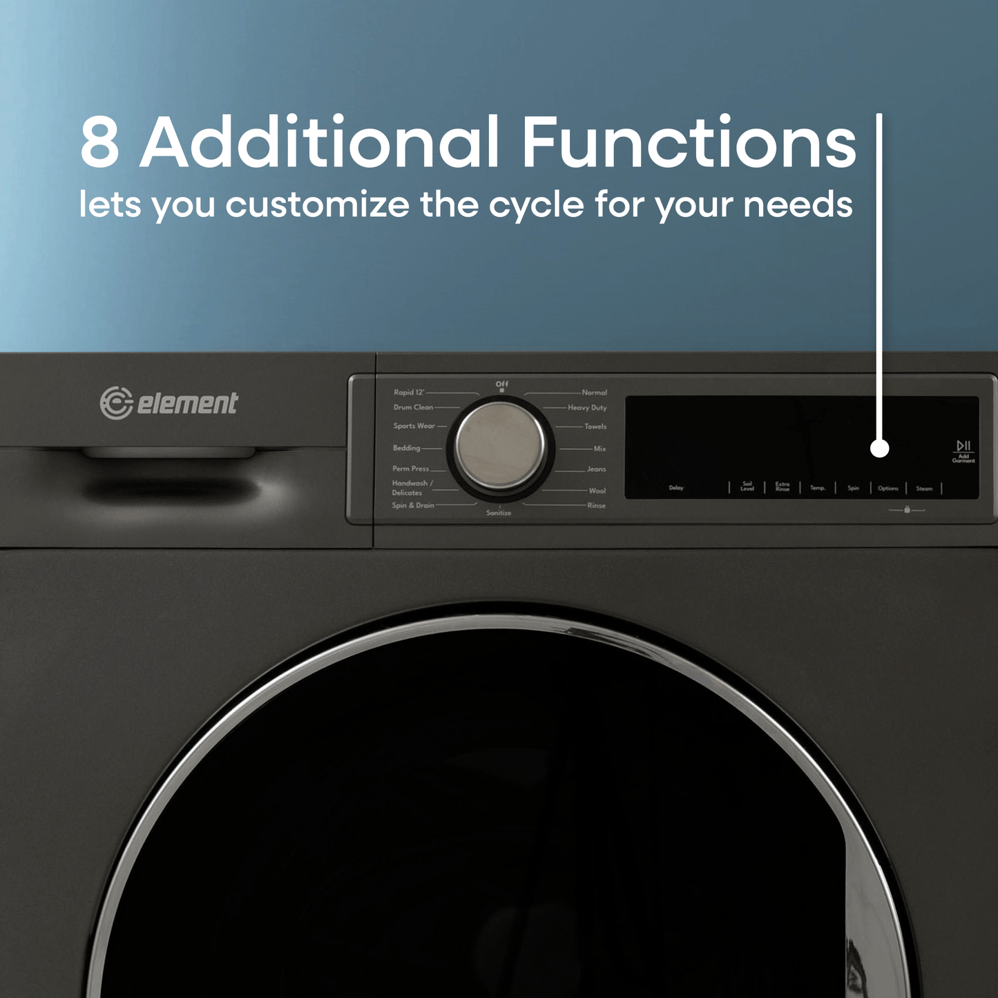 Element Appliance ECW2224EGG Element Electronics 24-Inch 2.2 Cu. Ft. Front Load Washer - Gray, Energy Star (Ecw2224Egg)