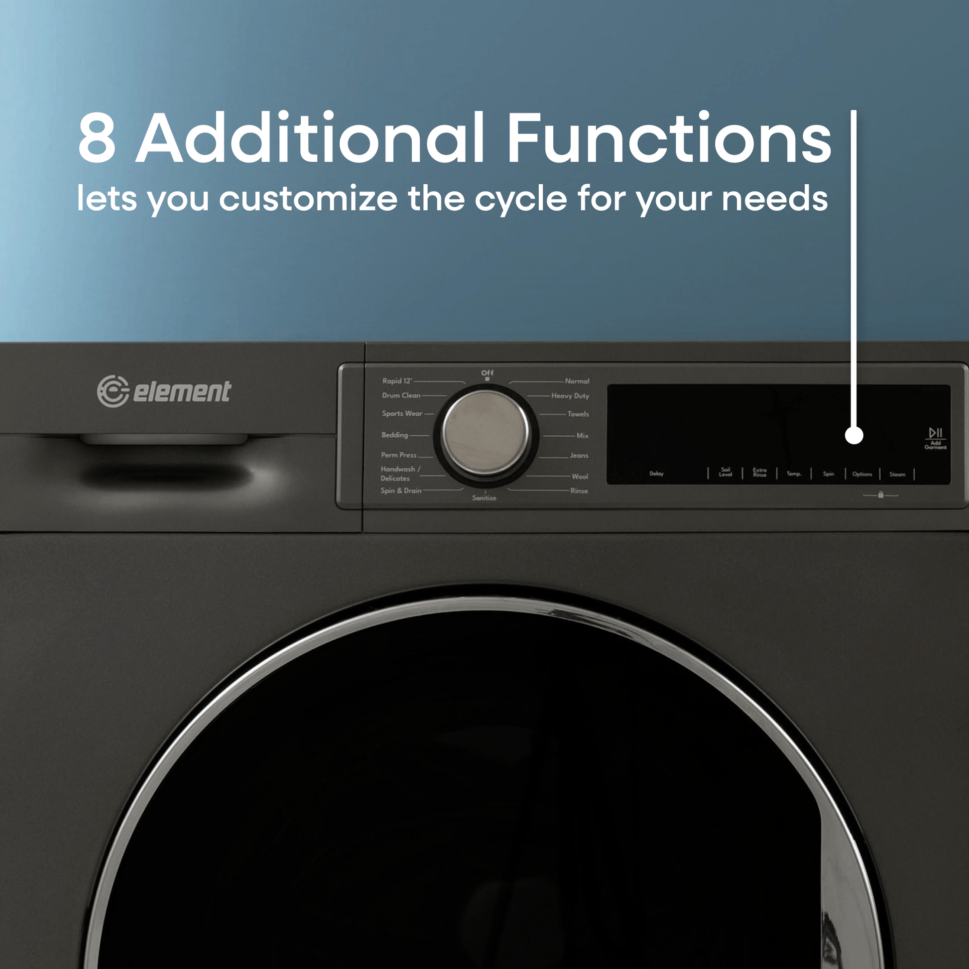 Element Appliance ECW2224EGG Element Electronics 24-Inch 2.2 Cu. Ft. Front Load Washer - Gray, Energy Star (Ecw2224Egg)