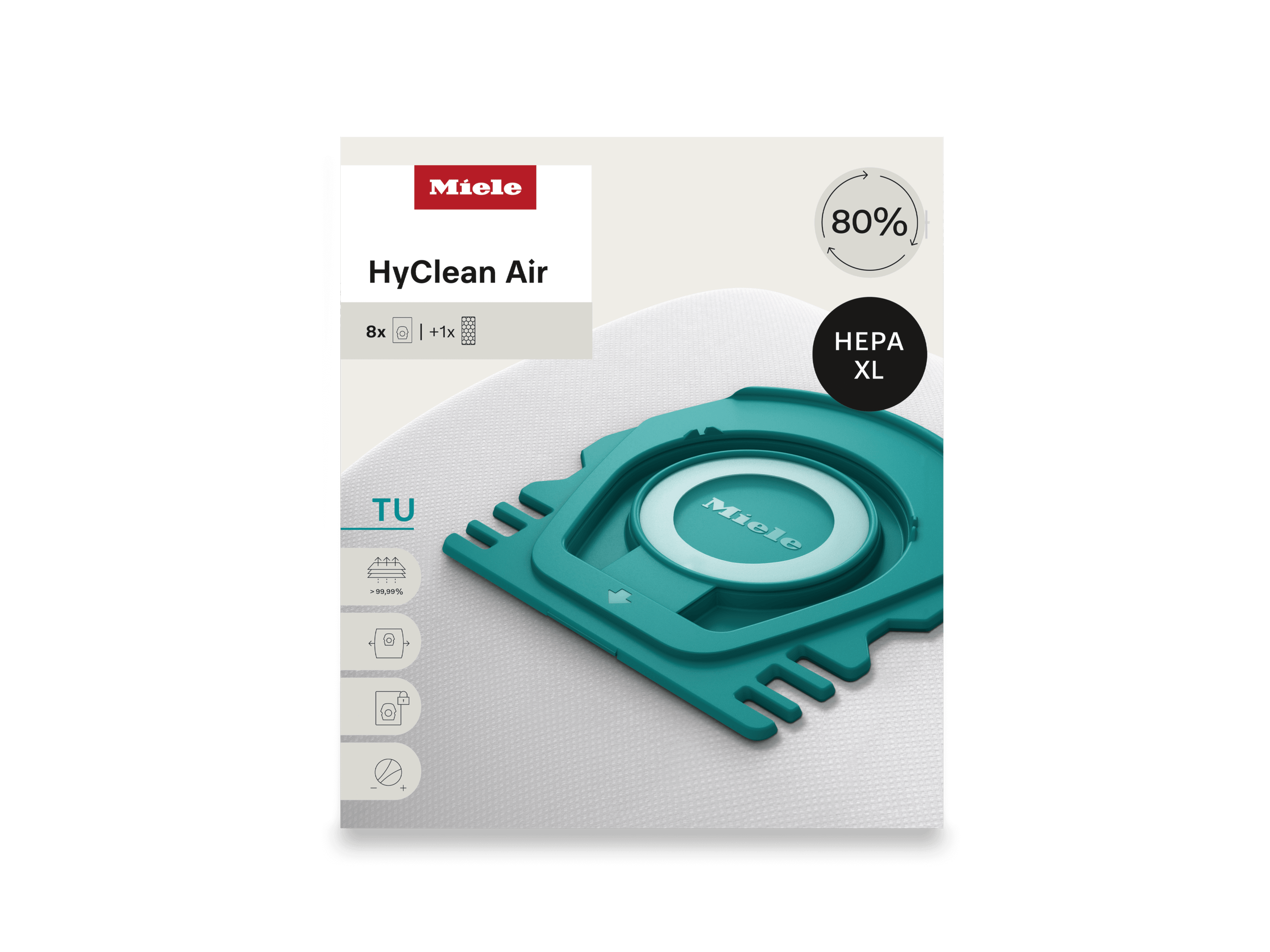 Miele TUALLERGYXLHYCLEANAIR 8 Vacuum Bags And A Hepa Filter At A Special Price - For Guard L1 And Guard S1.