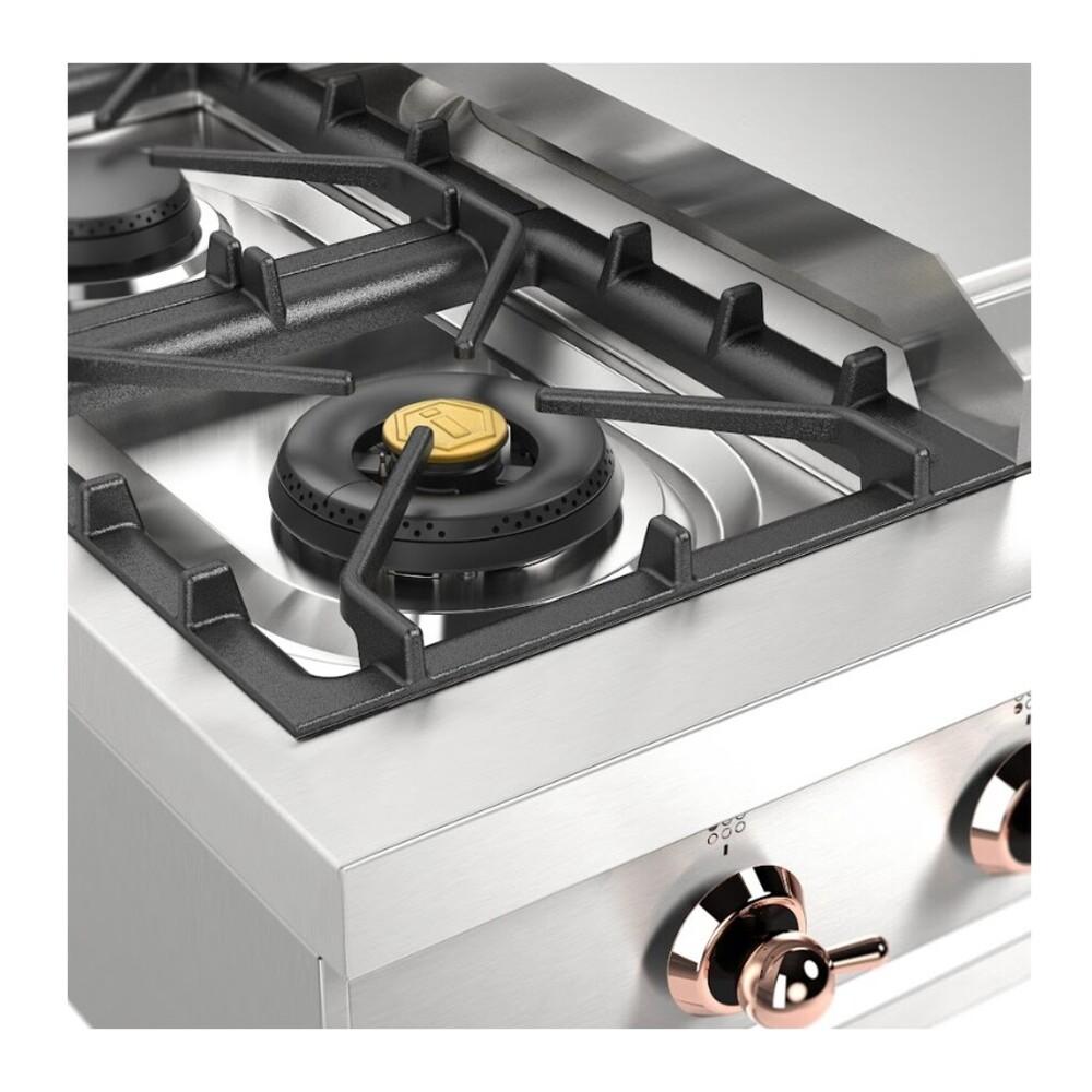 Ilve UHCP36FNSSPLP Ilve Uhcp36Fnssplp Nostalgie Ii 36 Inch Built-In Gas Rangetop With 6 Burners And Griddle, In Stainless Steel (Liquid Propane, Copper)