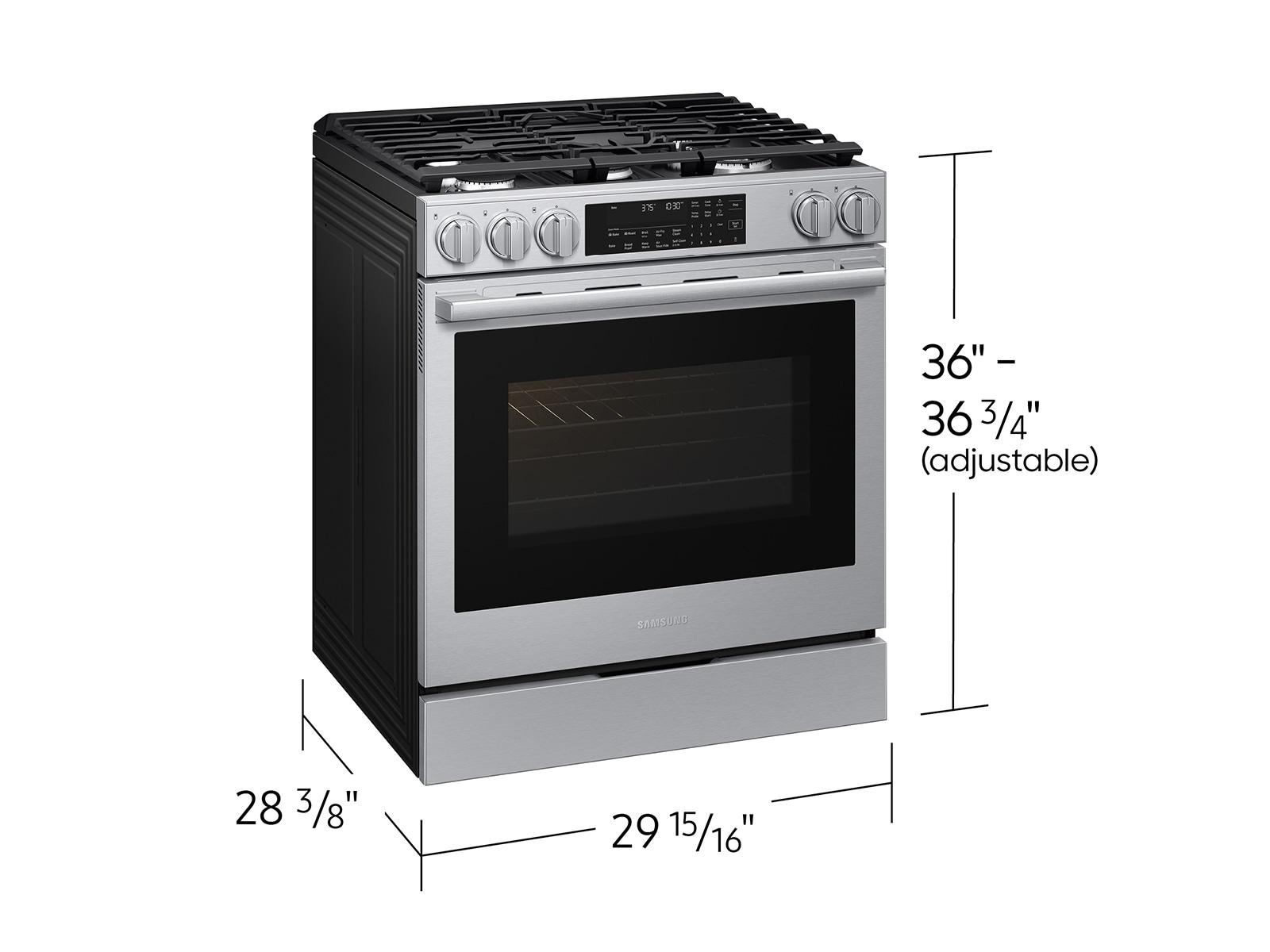 Samsung NSG90H63SRAA Bespoke Smart Slide-In Dual Fuel Range Pro Style Elite Design Illuminated Knobs Air Fry Max