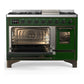 Ilve UM48FNR3EGBLP Ilve Um48Fnr3Egblp Majestic Iii 48 Inch Dual Fuel Range With 8 Burners And Griddle, Dual Function Burner Up To 25,000 Btu (Liquid Propane, Triple Glass Door, Emerald Green, Burnished)