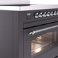 Ilve UPI366NMPMGC Nostalgie Ii 36 Inch Electric Freestanding Range In Matte Graphite With Chrome Trim