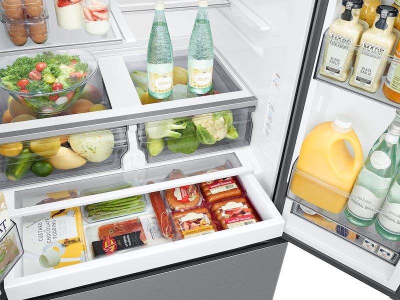 Samsung RF32CG5B10SR 31 Cu. Ft. Mega Capacity 3-Door French Door Refrigerator With External Water And Ice Dispenser In Stainless Steel