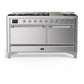 Ilve UM60FQNR3SSCLP Ilve Um60Fqnr3Ssclp Majestic Iii 60 Inch Dual Fuel Range With 9 Burners And Griddle, Dual Function Burner Up To 25,000 Btu (Liquid Propane, Solid Door, Stainless Steel, Chrome)