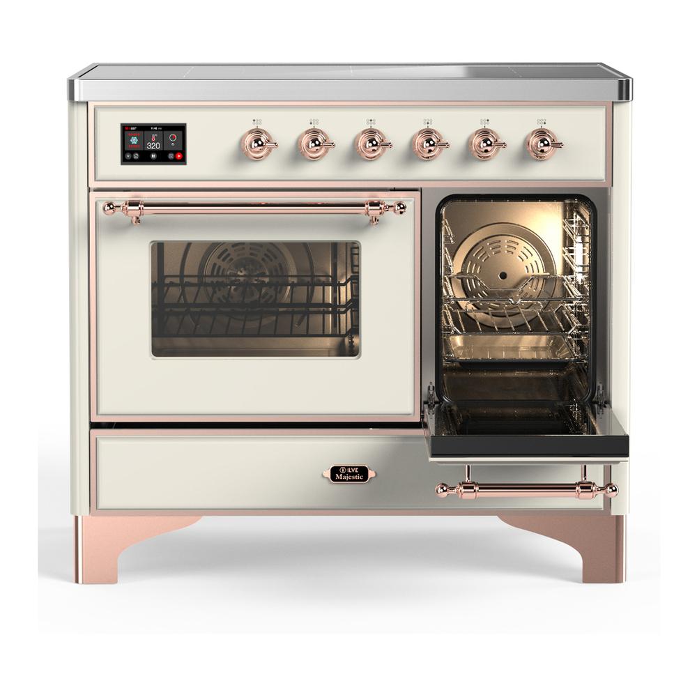 Ilve UMDIB40NR3AWP Ilve Umdib40Nr3Awp Majestic Iii 40 Inch Induction Range With 6 Elements, 3.82 Cu. Ft. Total Oven Capacity (Triple Glass Door, Antique White, Copper)