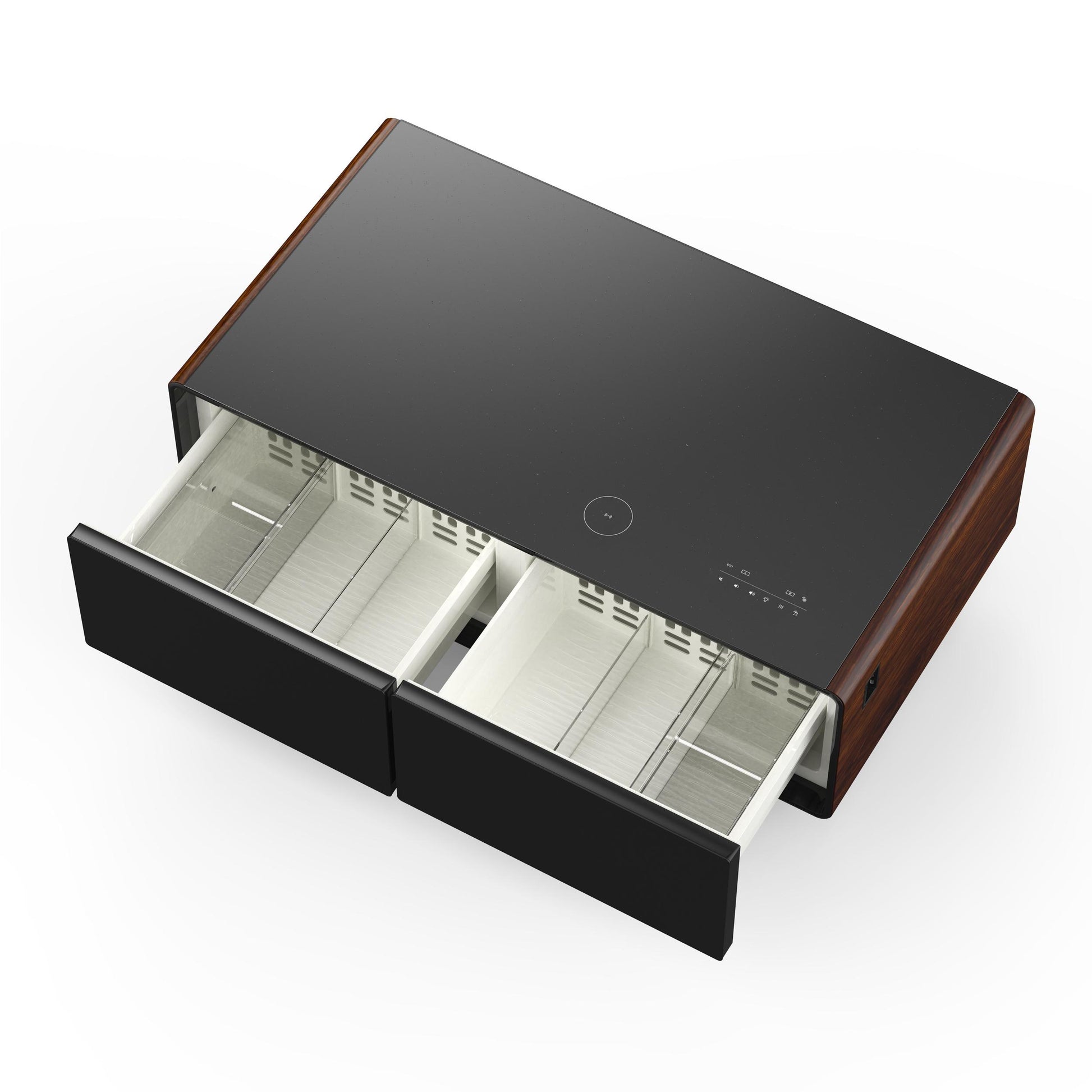 Forno FCTFR700651WD Forno Evoluto Tavolo 51-Inch Smart Coffee Table With Wood-Accent Sides - Dual Cooling Zones, Wireless Charging Pad & Built-In Bluetooth Speakers