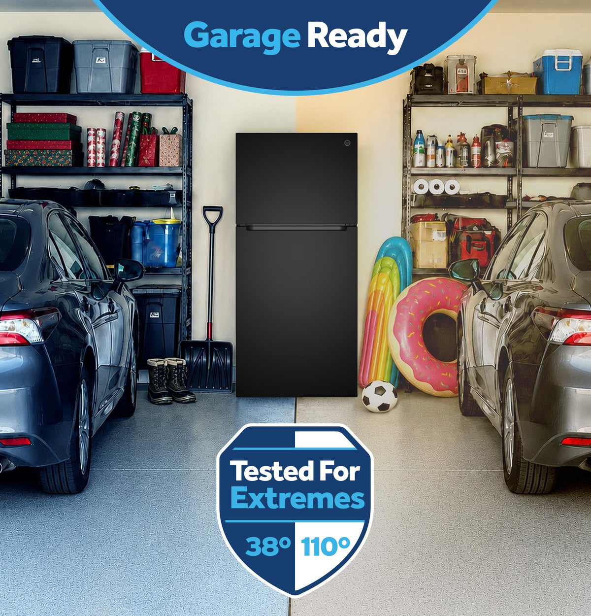 Ge Appliances GPS19KGZBB Ge 19 Cu. Ft. Garage Ready Top-Freezer Refrigerator