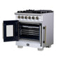 Forno FFSGS646030WHT Forno Capriasca 30-Inch White Freestanding French Door Gas Range, 4 Burners, Convection Oven, Energy Efficient