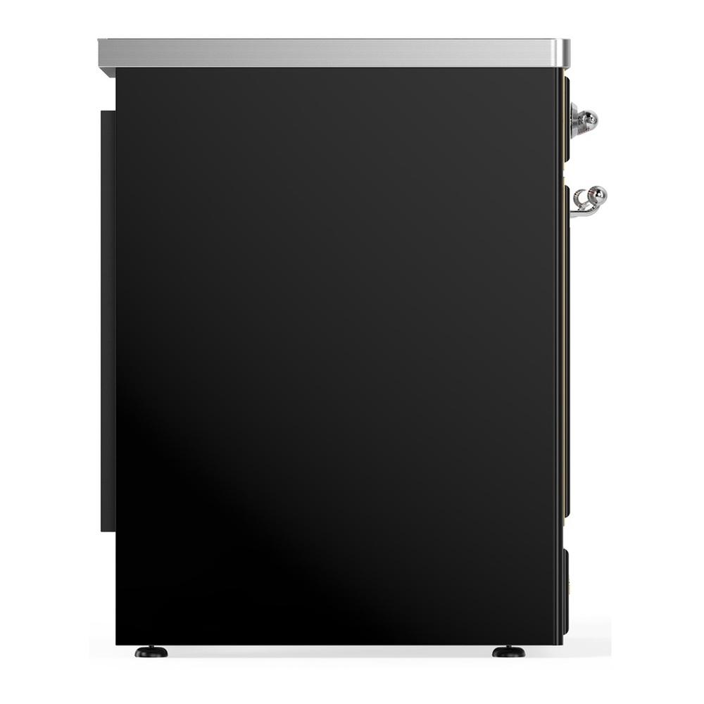 Ilve UMIB30QNR3BKC Ilve Umib30Qnr3Bkc Majestic Iii 30 Inch Induction Range With 4 Elements, 4 Cu. Ft. Oven Capacity (Solid Door, Glossy Black, Chrome)