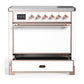 Ilve UMIB36QNR3WHP Ilve Umib36Qnr3Whp Majestic Iii 36 Inch Induction Range With 6 Elements, 3.5 Cu. Ft. Total Oven Capacity (Solid Door, White, Copper)