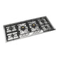 Ilve UHCPT125SSLP Ilve Uhcpt125Sslp Professional Plus Ii 48 Inch Built-In Gas Cooktop With Total Black Brass Burners, In Stainless Steel (6 Sealed Burners, Liquid Propane)