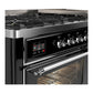 Ilve UM60FNR3BKC Ilve Um60Fnr3Bkc Majestic Iii 60 Inch Dual Fuel Range With 9 Burners And Griddle, Dual Function Burner Up To 25,000 Btu (Natural Gas, Triple Glass Door, Glossy Black, Chrome)