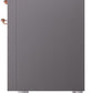 Ilve UPI366NMPMGP Nostalgie Ii 36 Inch Electric Freestanding Range In Matte Graphite With Copper Trim