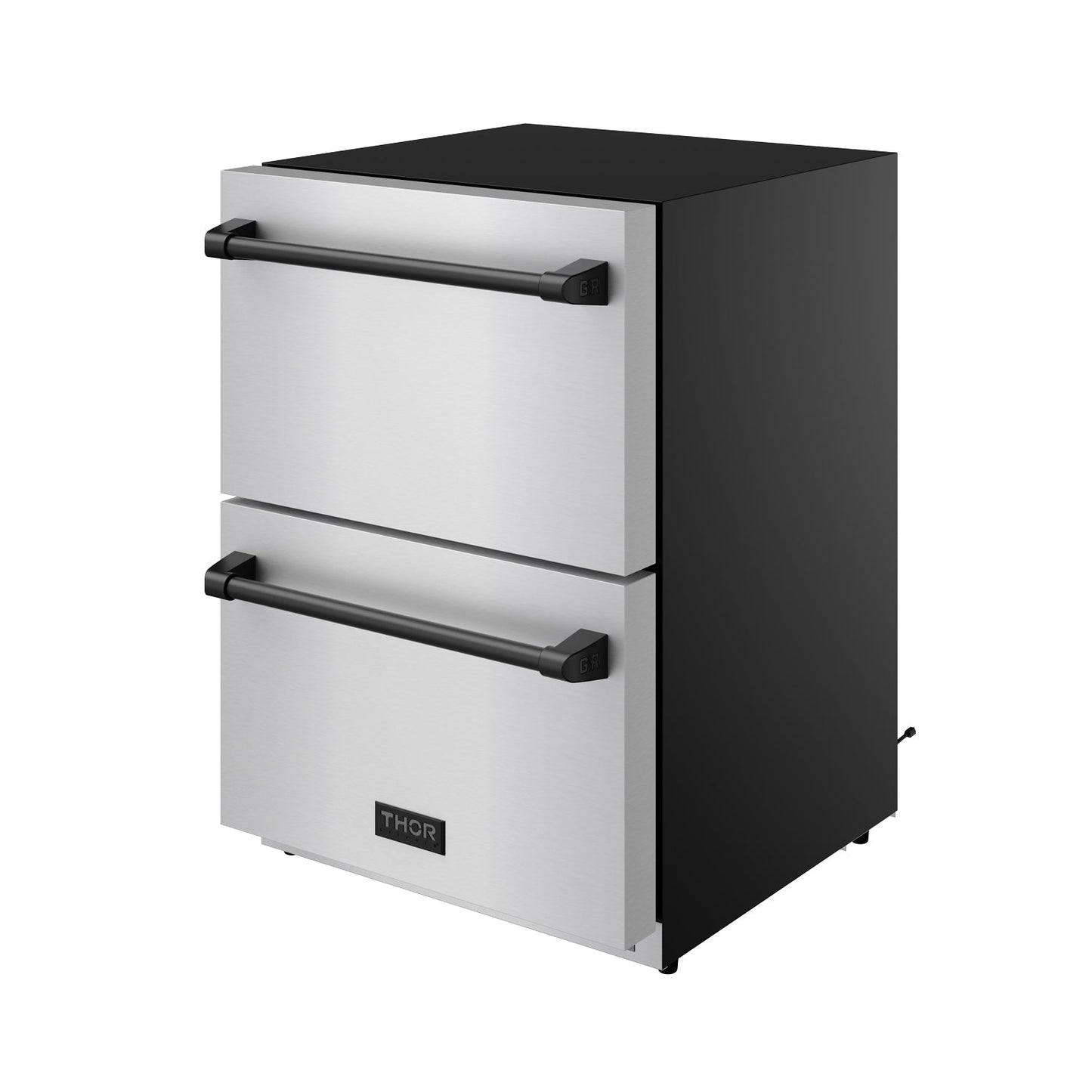 Thor Kitchen RF24UBLK 24 Inch Undercounter Built-In Or Freestanding Drawer Refrigerator - Stainless Steel/Black Gordon Ramsay Series