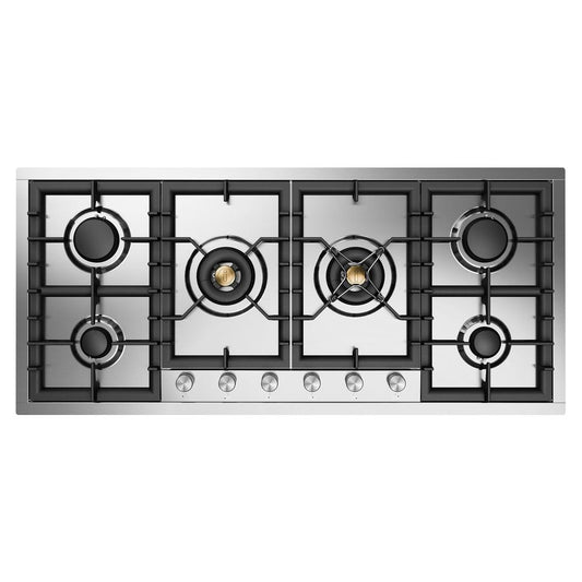 Ilve UHCPT125SS Ilve Uhcpt125Ss Professional Plus Ii 48 Inch Built-In Gas Cooktop With Total Black Brass Burners, In Stainless Steel (6 Sealed Burners, Natural Gas)